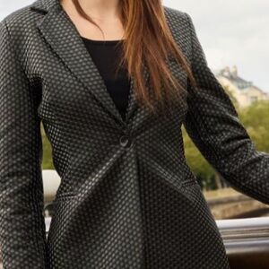 Oh la la pleather dot blazer